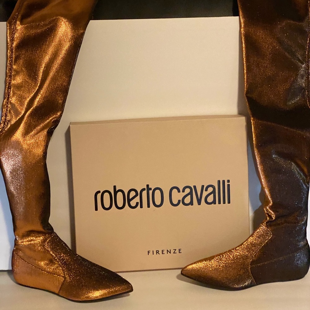 Authentic RC cussiard stretch Lurex Leather boots